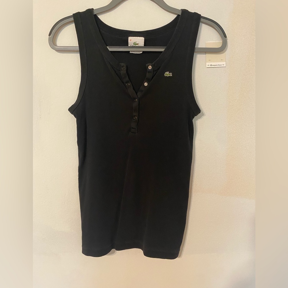 Lacoste sleeveless black tank